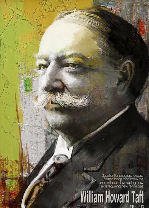 William Howard Toft Greeting Card featuring the painting William Howard Taft by Corporate Art Task Force