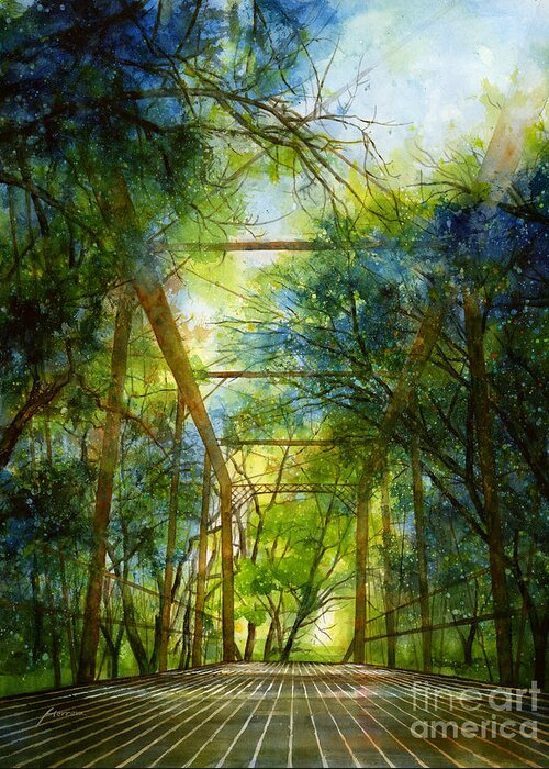 Fayetteville Greeting Card featuring the painting Willow Springs Road Bridge by Hailey E Herrera