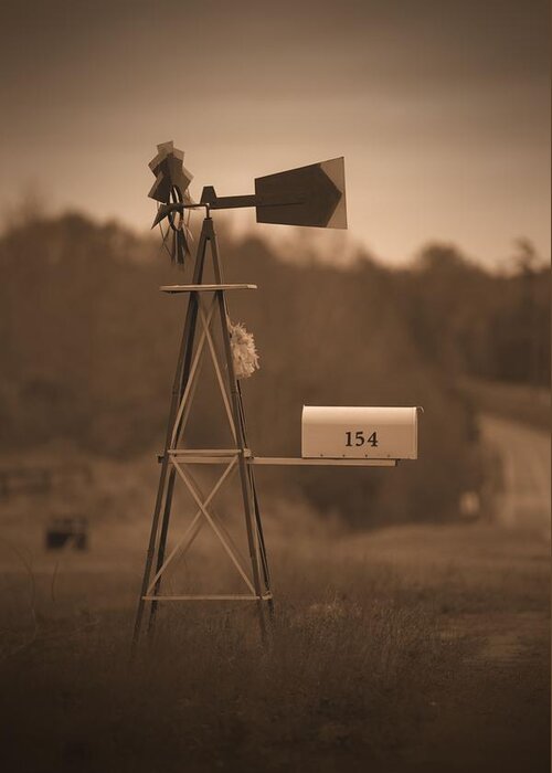 7687 Greeting Card featuring the photograph Wind and Mail by Gordon Elwell