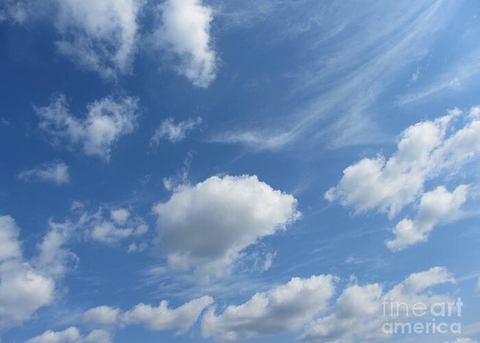 Blue Greeting Card featuring the photograph Wind And Sky by Susan Carella