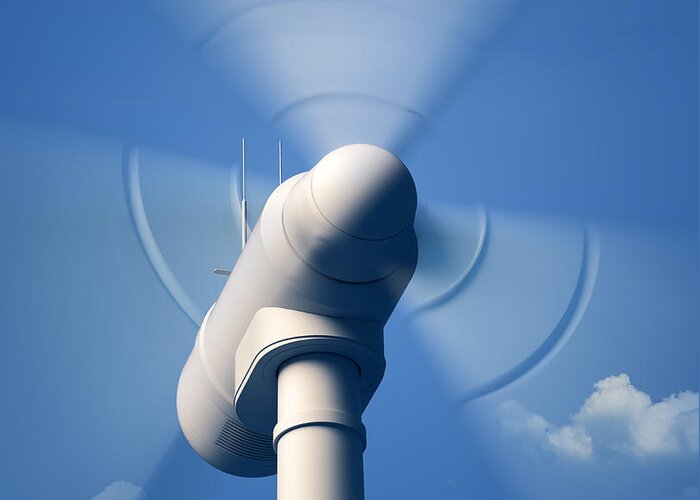 Wind Turbine Rotating Close Up Greeting Card For Sale By Johan Swanepoel