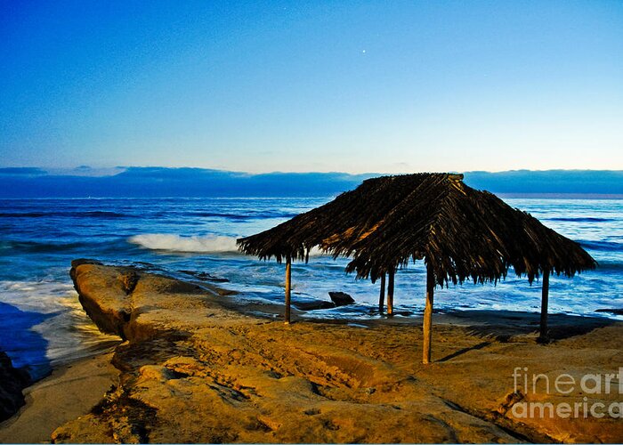 Windansea Greeting Card featuring the photograph Windansea Beach Palapa by Kelly Wade