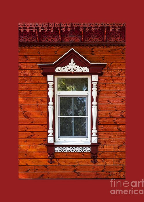 Window In Red Greeting Card featuring the photograph Window in Red by Elena Nosyreva
