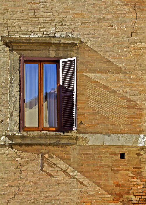 Art Greeting Card featuring the photograph Window Shadow of Tuscany by David Letts