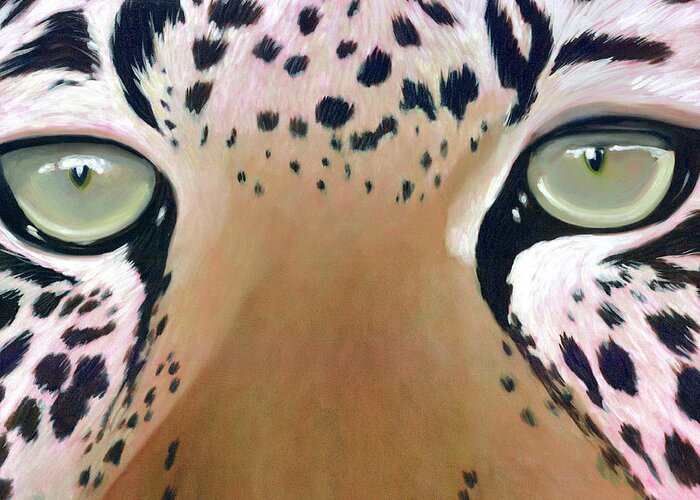 Leopard Eyes Greeting Card featuring the painting Window to My Soul by Gerry High