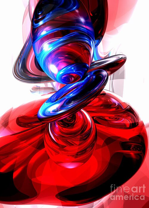 3d Greeting Card featuring the digital art Windstorm Abstract by Alexander Butler