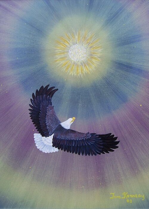 Bald Eagle Greeting Card featuring the painting Wings Of Eagles by Thomas F Kennedy