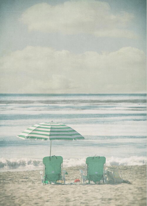 Tranquility Greeting Card featuring the photograph Winter Beach Chairs by Denise Taylor