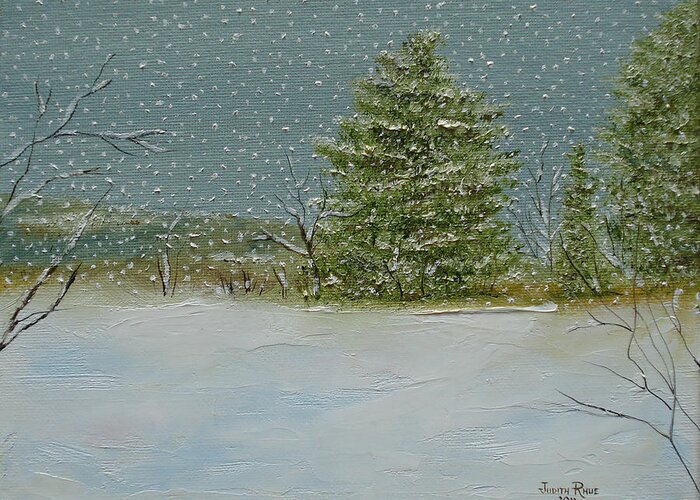 Winter Greeting Card featuring the painting Winter Blanket by Judith Rhue