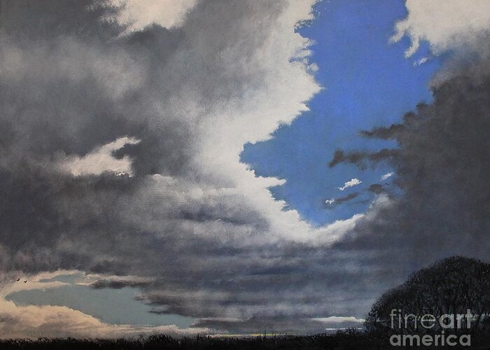 Skyscape Greeting Card featuring the painting Winter Blues by Paul Horton