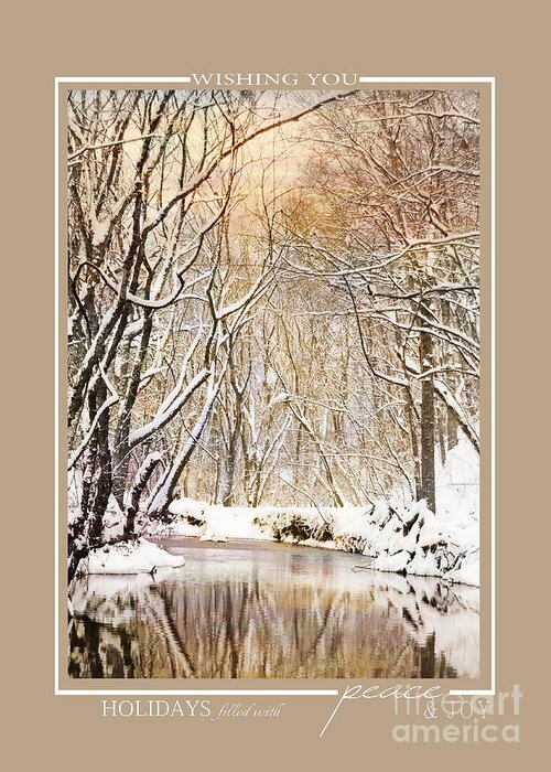 Business Christmas Cards Greeting Card featuring the photograph Winter Creek Scenic Landscape Christmas Cards by Jai Johnson