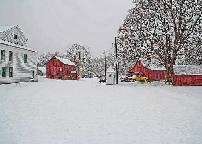 Winter Scene Greeting Card featuring the photograph Winter Farm by Andrea Galiffi