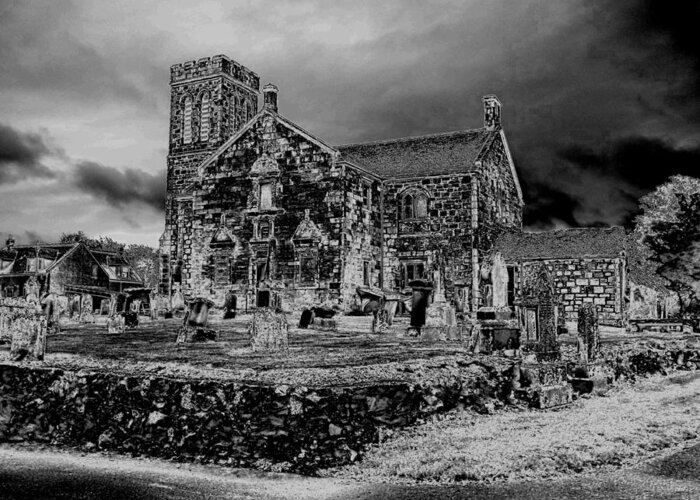 Dunlop Greeting Card featuring the photograph Winter Night at Dunlop Kirk by James Potts