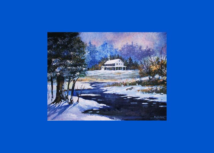 Landscapes Greeting Card featuring the painting Winter Solitude by Al Brown