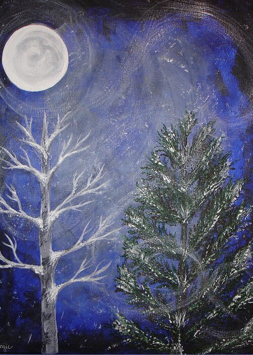 Winter Greeting Card featuring the painting Winter Solstice by Angie Butler