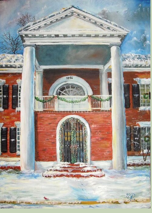 Winter Greeting Card featuring the painting Winter Spirit in Dahlonega by Nicole Angell