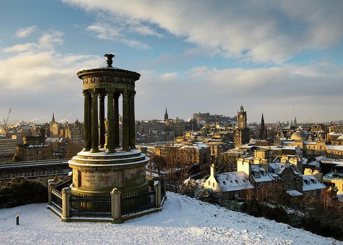 Tranquility Greeting Card featuring the photograph Winter View Edinburgh by Bluefinart