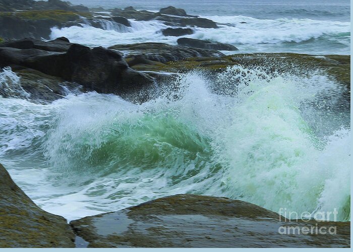 Seascape Greeting Card featuring the photograph Winter Wave by Jeanette French