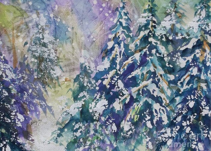 Winter Wonderland Greeting Card featuring the painting Winter Winds by Ellen Levinson
