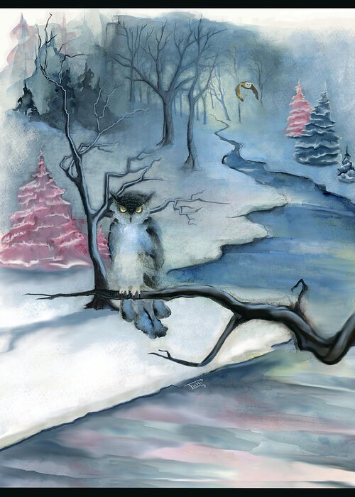 Winter Woods Greeting Card featuring the painting Winterwood by Terry Webb Harshman