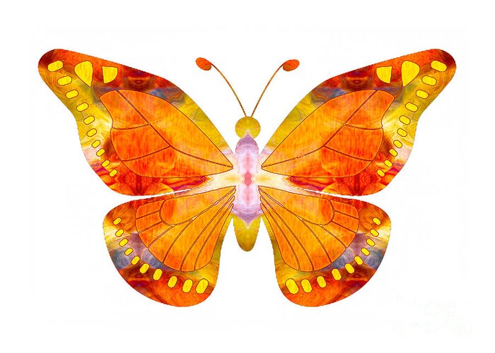 Wisdom Greeting Card featuring the digital art Wisdom and Flight Abstract Butterfly Art by Omaste Witkowski by Omaste Witkowski