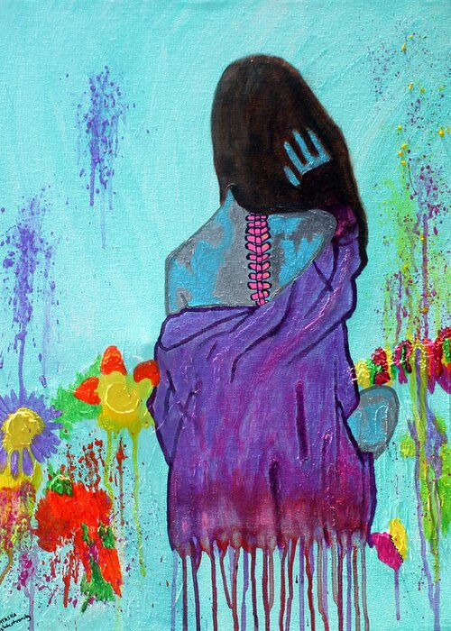 Woman Greeting Card featuring the painting Woman by Pilar Martinez-Byrne
