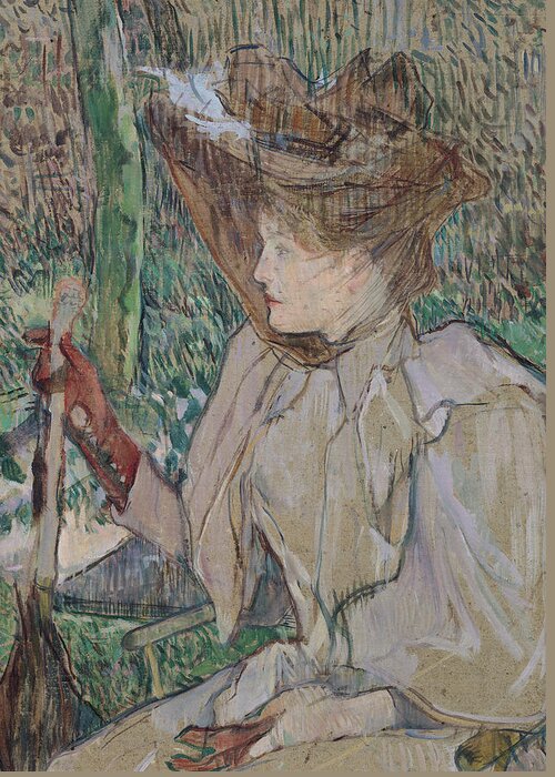 La Femme Aux Gants Greeting Card featuring the painting Woman with Gloves by Henri de Toulouse-Lautrec