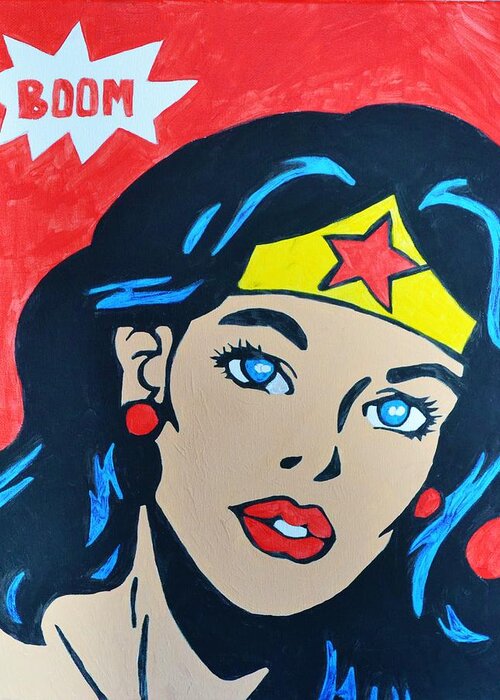 Wonder Woman Greeting Card featuring the mixed media Wonder Womyn by Caesaray Starbuck