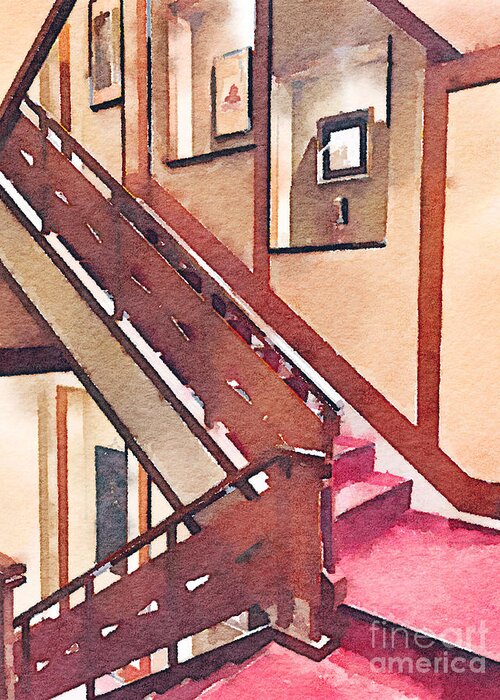 Stairs Greeting Card featuring the photograph Wooden Staircase at a Japanese-style Inn by Beverly Claire Kaiya