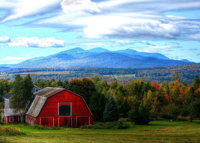 Mountains Greeting Card featuring the photograph Worcester Range and Barn by John Nielsen
