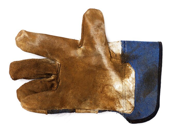 Clothing Greeting Card featuring the photograph Workman's Leather Glove by Donald Erickson