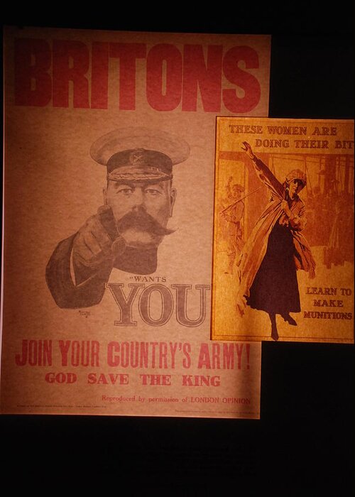 Wwi Greeting Card featuring the photograph WW1 Recruitment Posters by Kenny Glover