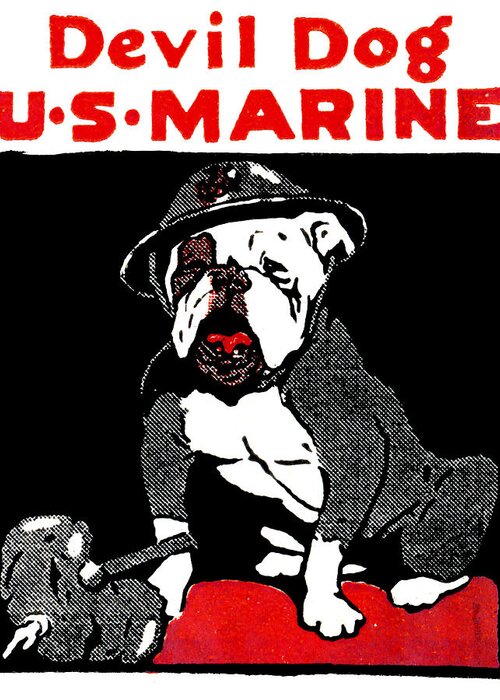 Historicimage Greeting Card featuring the painting WWI Marine Corps Devil Dog by Historic Image