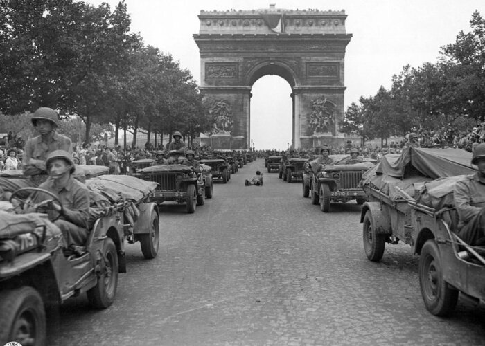 1944 Greeting Card featuring the photograph Wwii Paris, 1944 by Granger