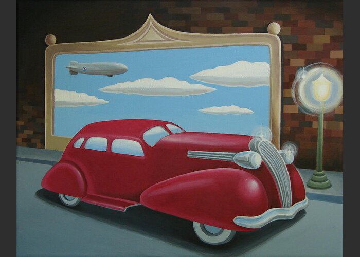 Automotive Greeting Card featuring the painting Wyandotte LaSalle by Stuart Swartz