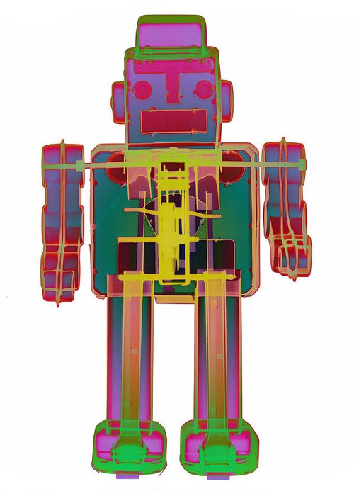 X-ray Art Greeting Card featuring the photograph X-ray Robot - 3N2O No. 9 by Roy Livingston