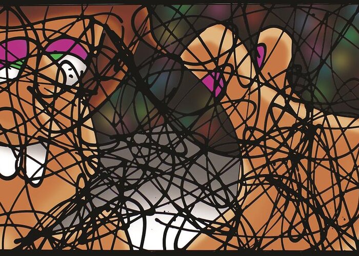 Abstract Greeting Card featuring the digital art Ya'll Make Some Room on this Dance Floor for Miss Debbie by Ismael Cavazos
