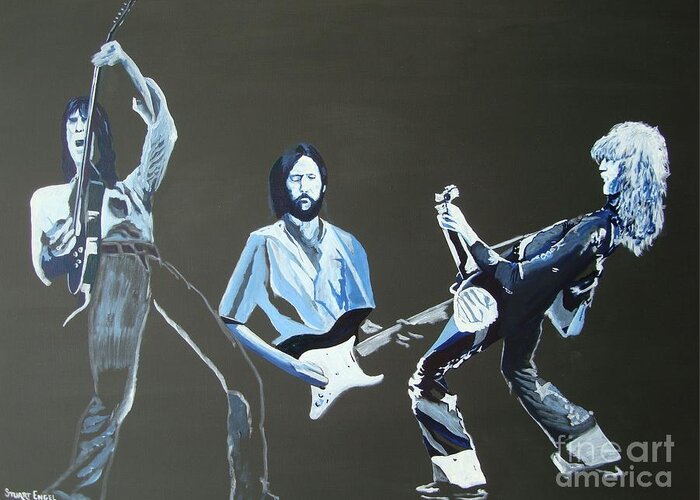 Jimmy Page Greeting Card featuring the painting Yardbirds by Stuart Engel
