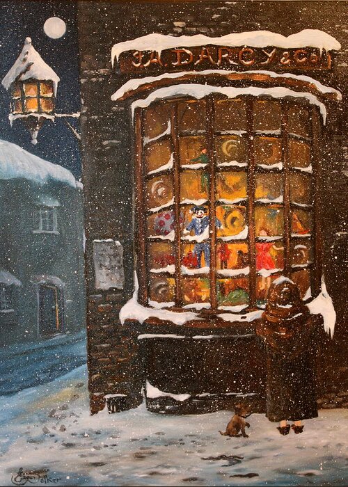 Toy Shops Greeting Card featuring the painting Ye Old Toy Shoppe by Jean Walker