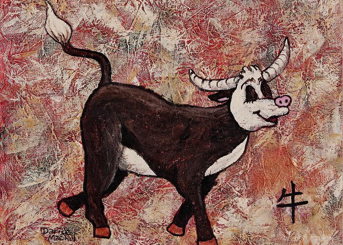 Year Of The Ox Greeting Card featuring the painting Year Of The OX by Darice Machel McGuire