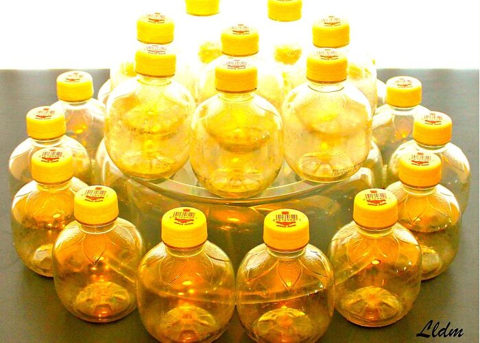 All Products Greeting Card featuring the photograph Yellow Bottle by Lorna Maza