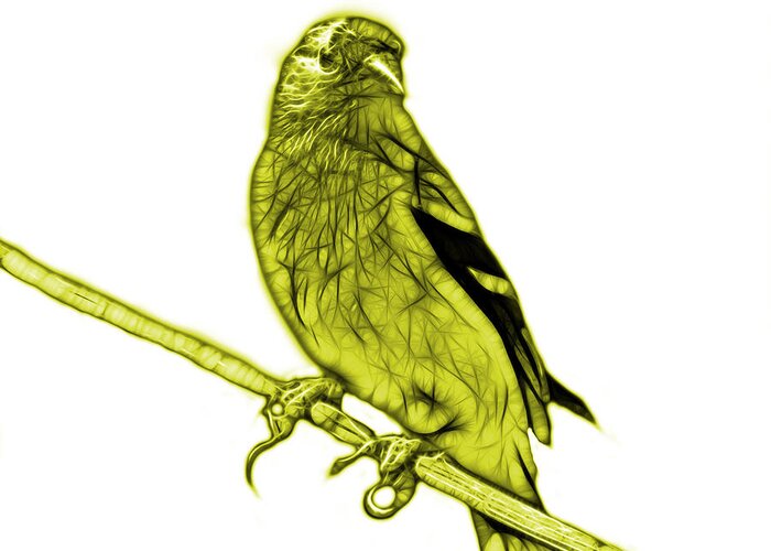 Goldfinch Greeting Card featuring the digital art Yellow Lesser Goldfinch - 2235 F S M by James Ahn