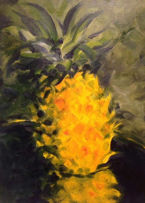 Still Life Greeting Card featuring the painting Yellow Light by Karen Carmean