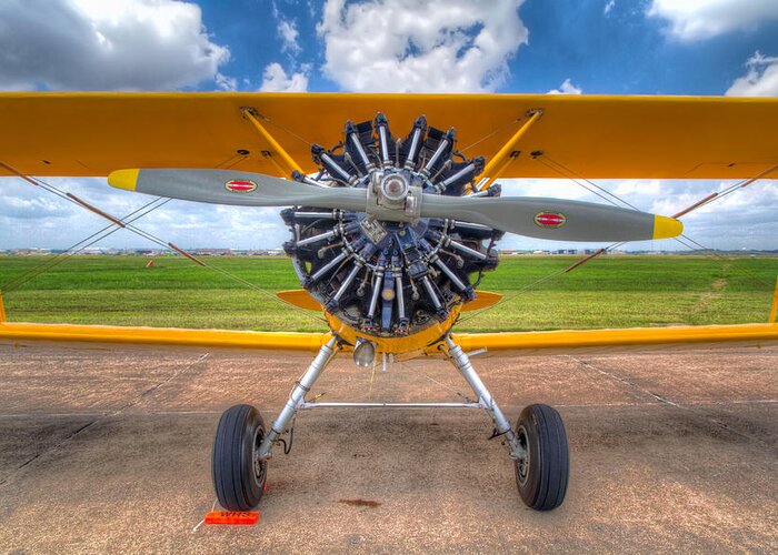 Ellington Field Greeting Card featuring the photograph Yellow Stearman by Tim Stanley