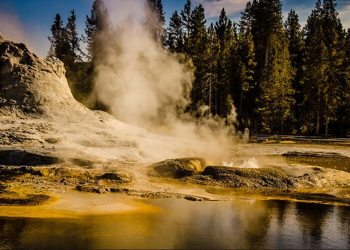Geyser Greeting Card featuring the photograph Yellowstone Geyser by Janis Knight