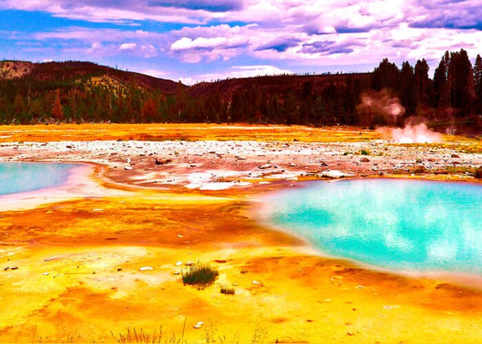 Landscape Prints Greeting Card featuring the photograph Yellowstone National Park by Monique Wegmueller