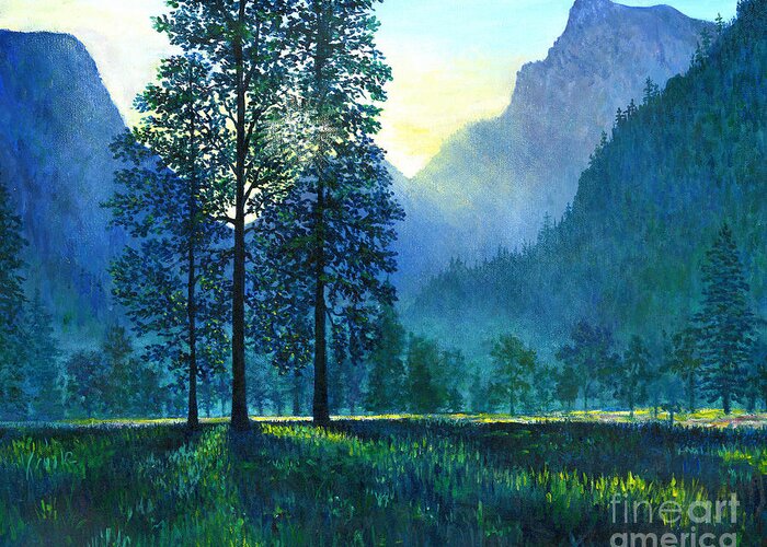 Yosemite Greeting Card featuring the painting Yosemite Morning by Lou Ann Bagnall