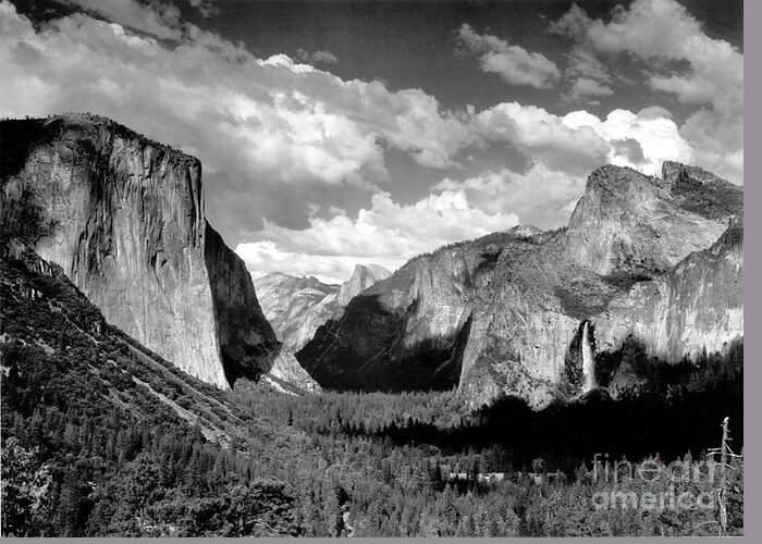 Yosemite Greeting Card featuring the photograph Yosemite Valley 1935 by Ansel Adams