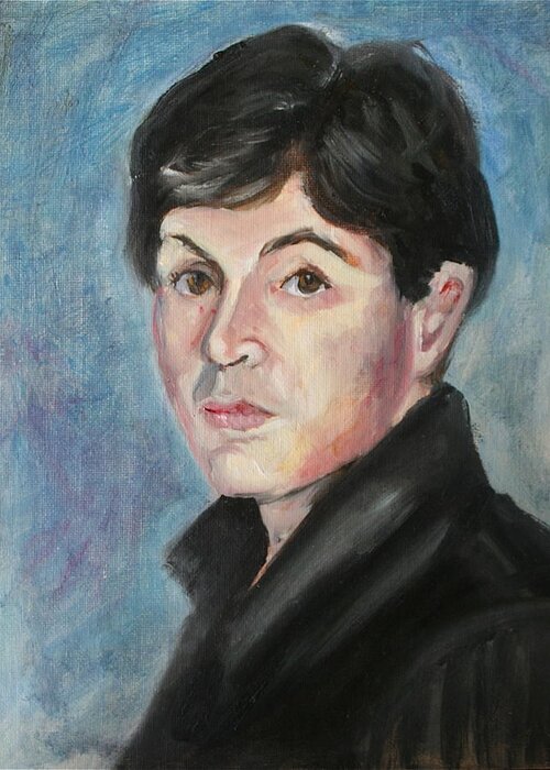 Paul Mccartney Greeting Card featuring the painting Young Paul McCartney by Melinda Saminski