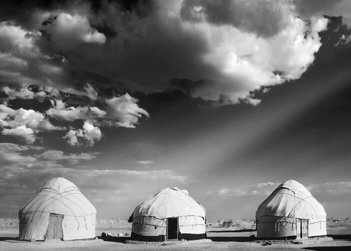 Yurts Greeting Card featuring the photograph Yurts by Dominic Piperata